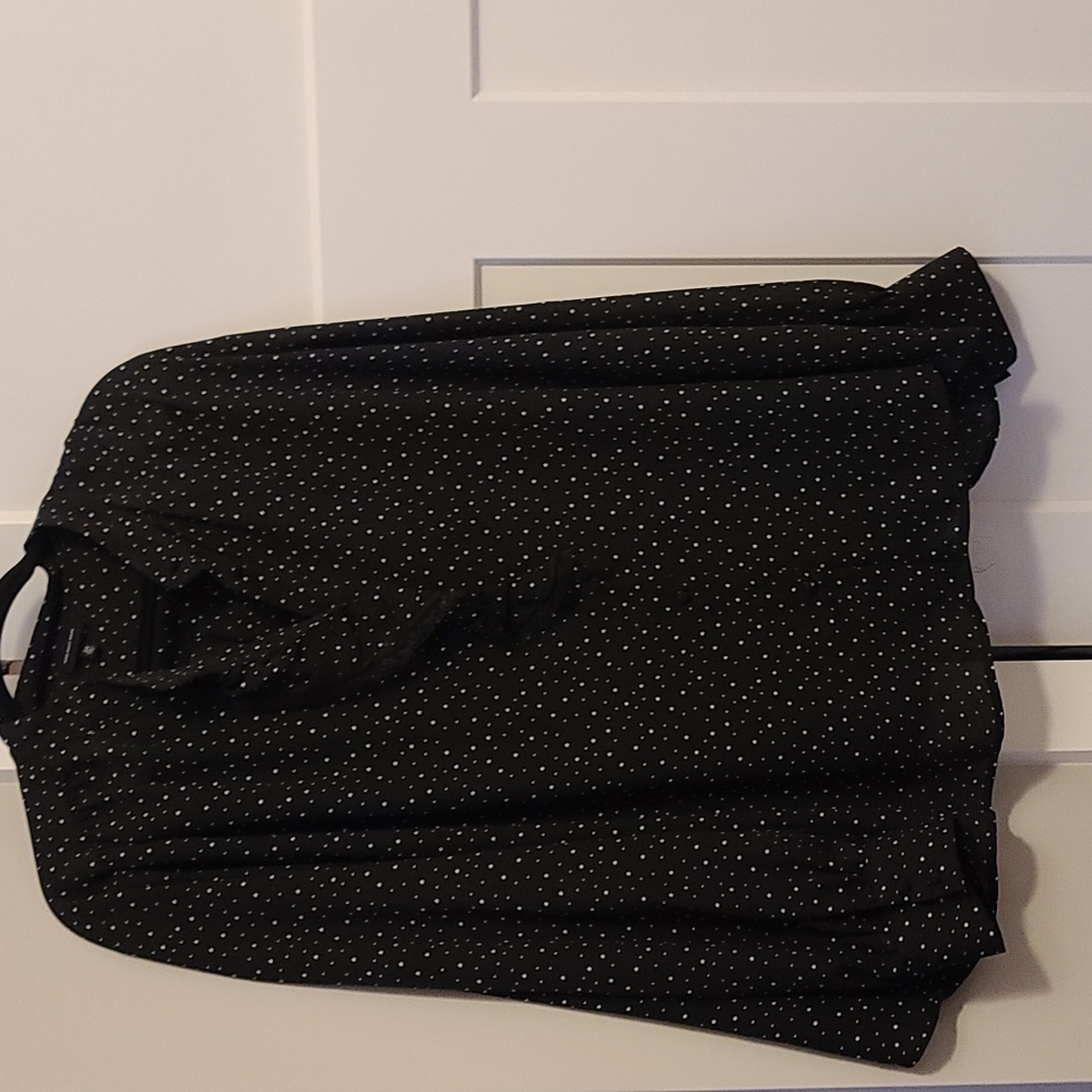 Who What Wear Brand Black Tiny Star Print Blouse Size  3X